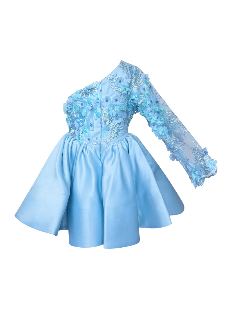 young girl blue dress for birthday parties and holiday