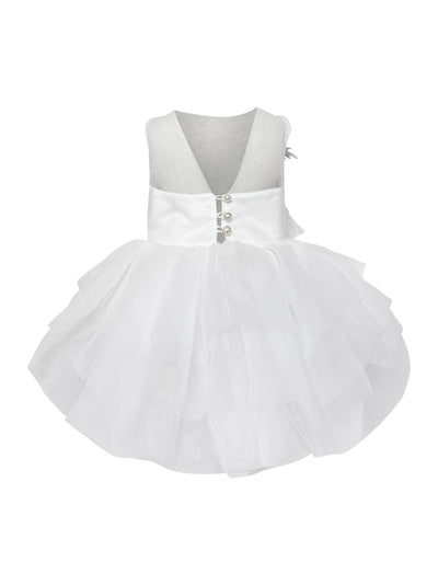 toddler white dress with silver embellishment