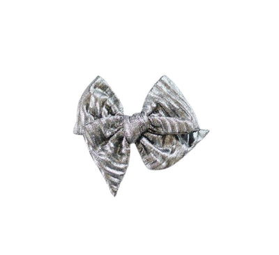 silver metallic bow - sequin bow -hair accessories - kids hair accessories